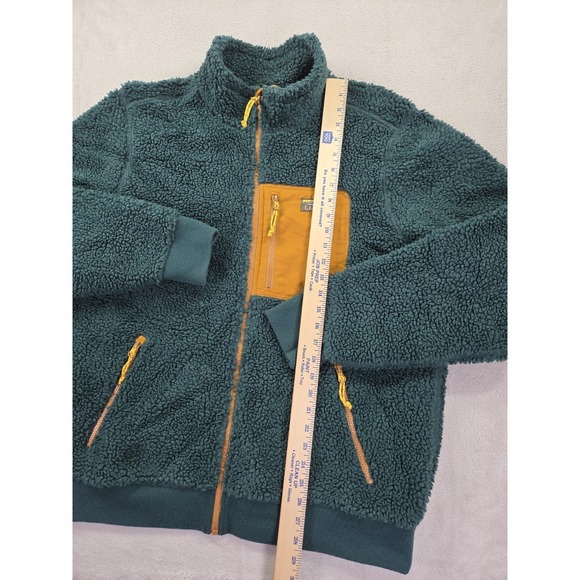 LL Bean Sherpa Fleece Jacket Mens XL High Pile Green - Picture 4 of 7